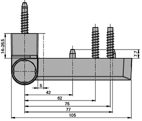 Петля дверная PS 27 17-20,5/105-42 RAL 9005 чер.