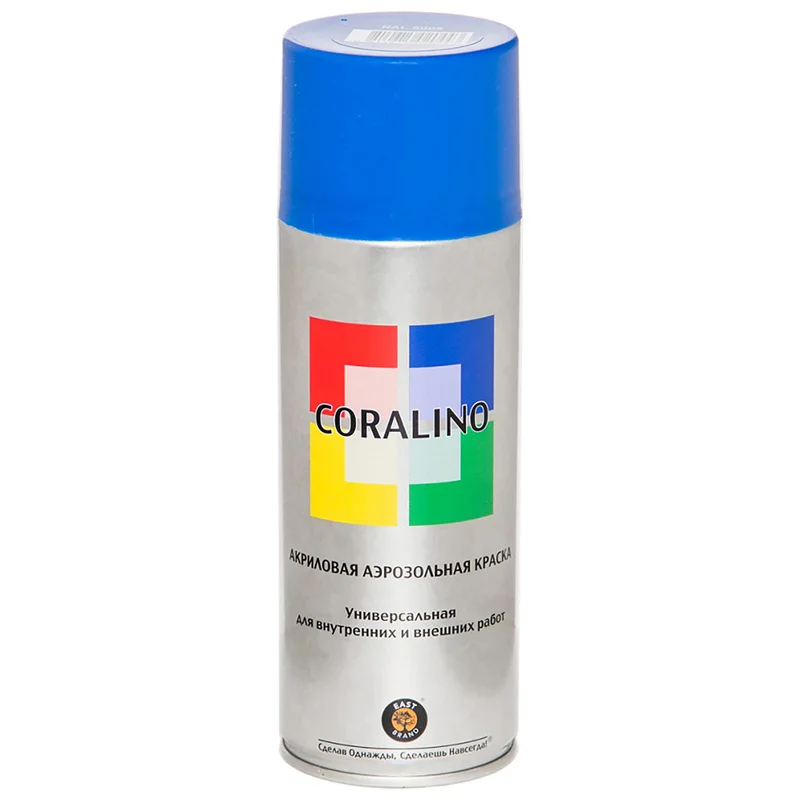 Краска аэрозольная CORALINO, сигнально-синий, RAL15005, 520 мл