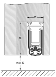 Уплотнитель пороговый DEVENTER, длина 834 мм, в паз 15x30 мм