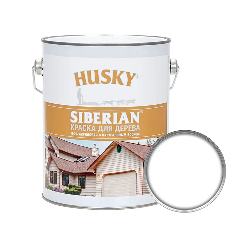 Краска для дерева HUSKY SIBERIAN белая 2.7 л БАЗА А