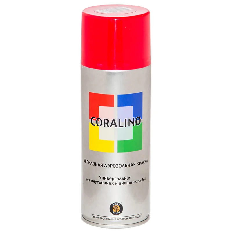 Краска аэрозольная CORALINO, светофорно-красный, RAL13020, 520 мл