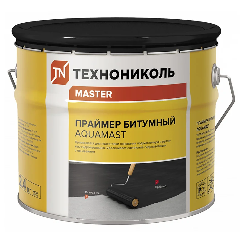 Праймер битумный Аквамаст ТЕХНОНИКОЛЬ 3 л/2.4 кг