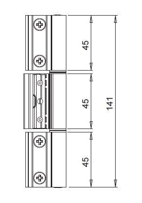 Петля поворотная для профиля AlumarkS40, трехчастная, неокрашенная, 00119005