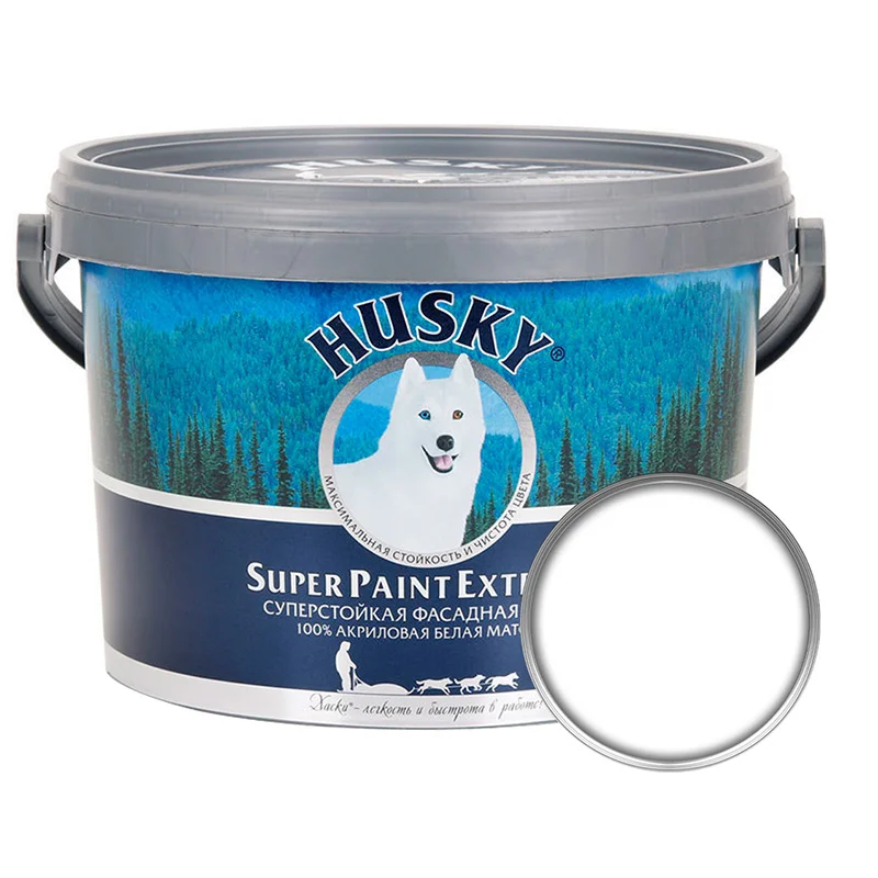 Краска фасадная HUSKY Super Paint Exterior акриловая, матовая, база А, 2.5 л