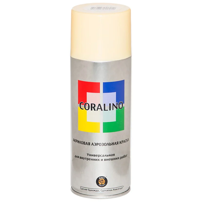 Краска аэрозольная CORALINO, светлая слоновая кость, RAL1015, 520 мл