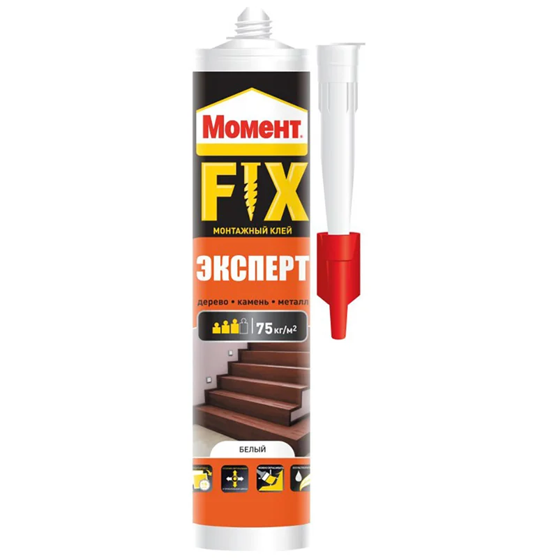 Клей монтажный эксперт акриловый МОМЕНТ FIX 380 г белый