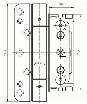 Комплект петель для дверей 3 шт. до 160 кг. оцинкованные с противовзломным штифтом