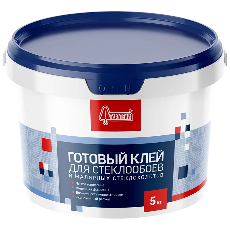 Клей готовый СТАРАТЕЛИ для стеклообоев и малярных стеклохолстов, 5 кг