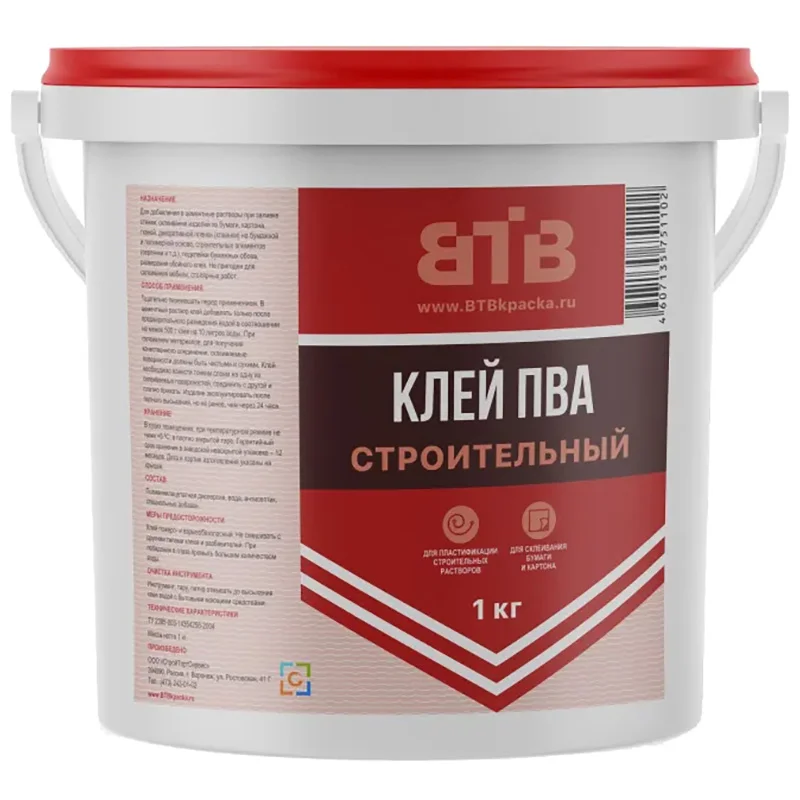 Клей ПВА строительный, 1 кг