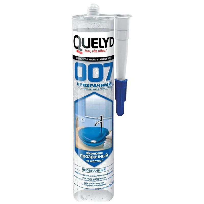 Клей-герметик гибридный QUELYD 007 Crystal Clear 290 мл прозрачный
