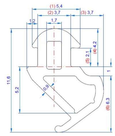 (SCLKBE228S) Уплотнитель для профиля KBE 228 (рама, створка), EPDM, чёрный
