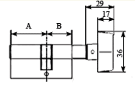 Цилиндр профильный MAXBAR с плоской ручкой CVG/K 50 (ручка)/45 (ключ), никелированный