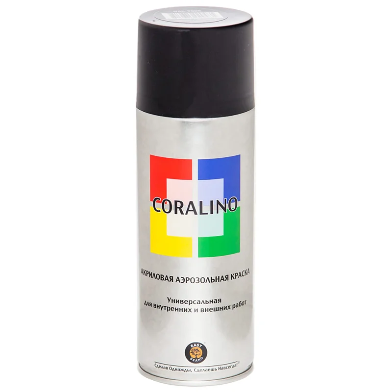 Краска аэрозольная CORALINO, чёрный матовый, RAL9005, 520 мл