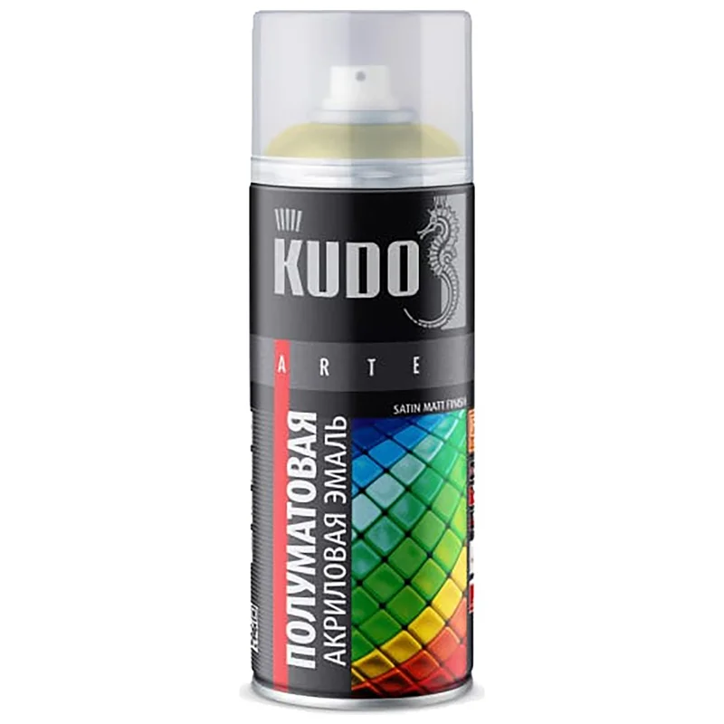 Эмаль универсальная акриловая KUDO satin RAL 1023 ярко-жёлтая, 520 мл