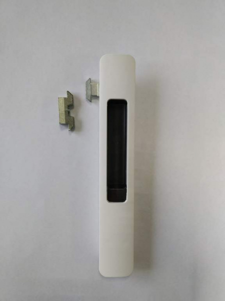 Защелка балконная PROVEDAL со скрытым монтажом 3 части крючек и ответная плланка белая матовая с черным ползунком(Ответная планка 8 мм)