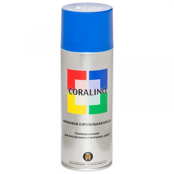 Краска аэрозольная CORALINO, сигнально-синий, RAL15005, 520 мл
