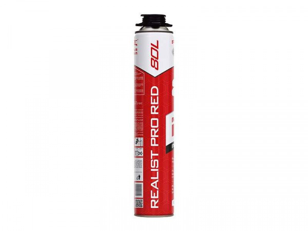 Пена монтажная профессиональная REALIST PRO Red 80л летняя
