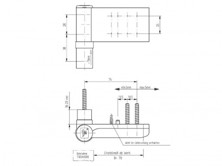 Петля Maxbar KT-EV наплав 18-23мм, Белый RAL9016