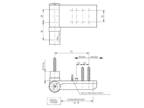 Петля Maxbar KT-EV наплав 18-23мм, Белый RAL9016