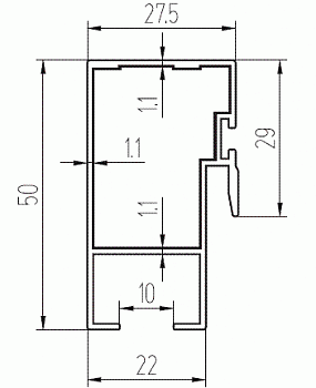 Створка центральная (1), 640-11 SM (566) 6м Белый