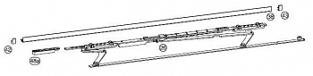 Ножницы+направляющая на створке Internika SP 1251-1650 правый, серебро