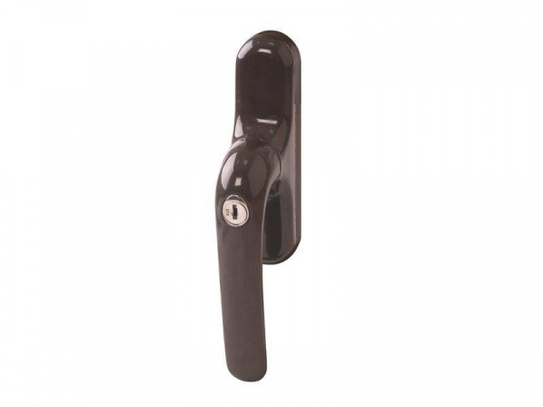 Ручка оконная Prima с ключом, под микропроветривание, коричневая RAL8019, 01191640