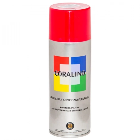Краска аэрозольная CORALINO, светофорно-красный, RAL13020, 520 мл