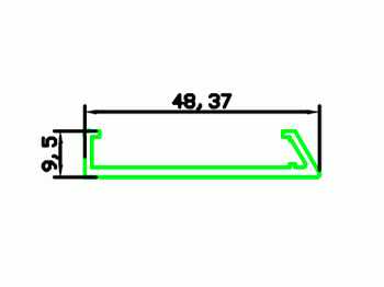 Профиль дополнительный под каретки для всех типов дверей L=2000 мм, неокрашенный, 25506901120