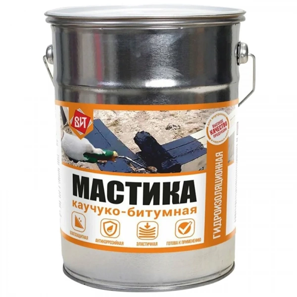 Мастика битумная гидроизоляционная каучуковая ЦАРИЦЫНСКИЕ КРАСКИ 15 кг
