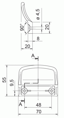Ручка балконная Internika (2 части), коричневый