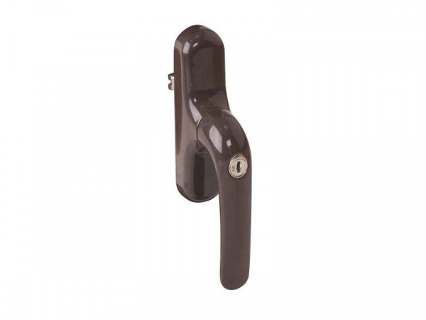 Ручка оконная Prima с ключом, под микропроветривание, коричневая RAL8019, 01191640