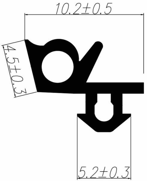 Уплотнитель для профиля GEALAN (3152) (стеклопакет) модификация 1, черный, "ELEMENTIS", ТЭП