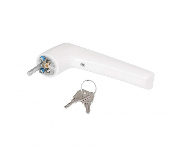 Ручка оконная NP Ultra с ключом, круглая, белая RAL9010, 03974410