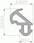 Уплотнитель для профиля KBE (228) (рама, створка), чёрный, "ELEMENTIS", ТЭП