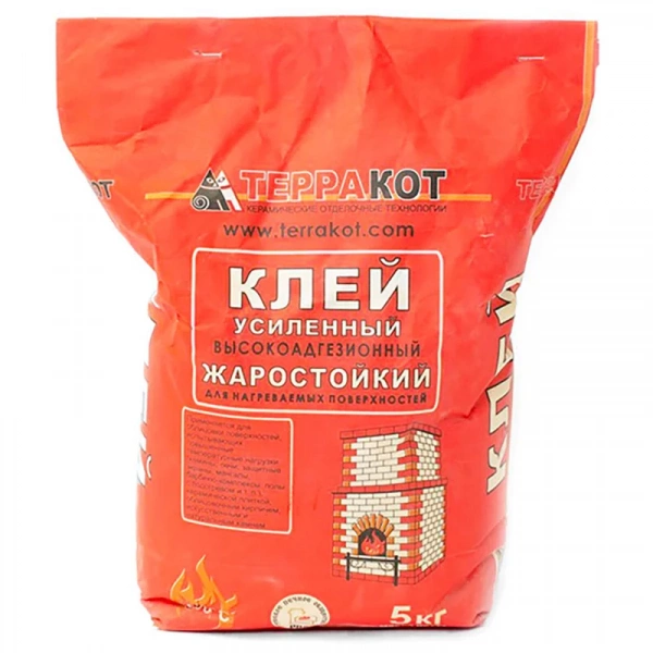 Клей плиточный усиленный жаростойкий ТЕРРАКОТ, 5 кг