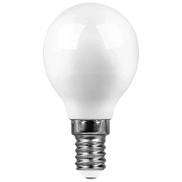 Лампа-шар светодиодная LED 7 Вт Е14 4000К белый матовый