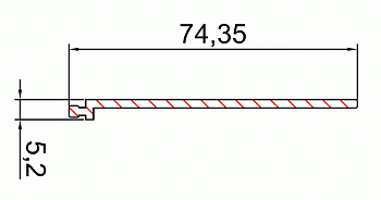 Профиль крышки для зоны прохода TST 1000 мм, неокрашенный, 25505508120