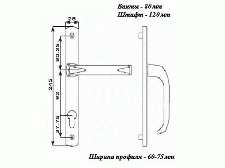 Гарнитур нажимной Elementis DENIZ подпружиненный 28/92 Черный RAL9005