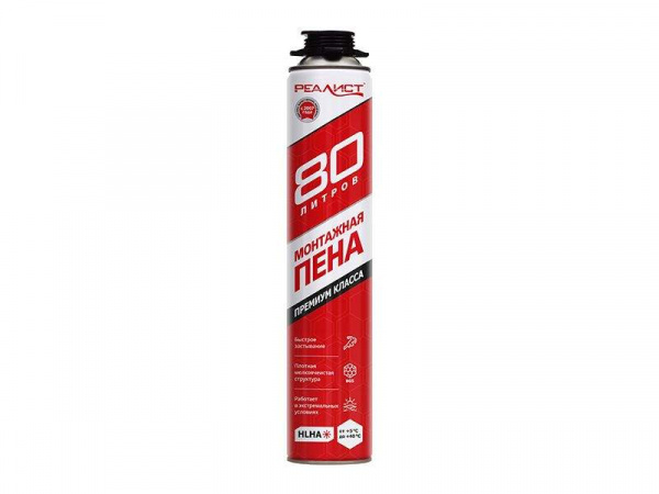 Пена монтажная профессиональная REALIST PRO Red 80л летняя