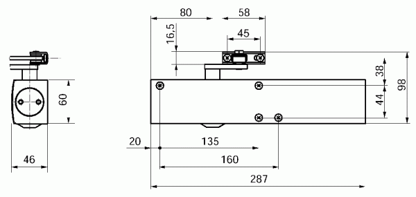 Доводчик GEZE TS 4000 EN1-6, без тяги, Белый RAL9016