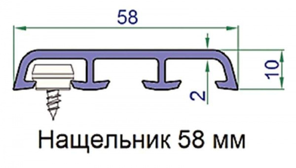 Наличник Exter 58х10мм белый 6,0 м