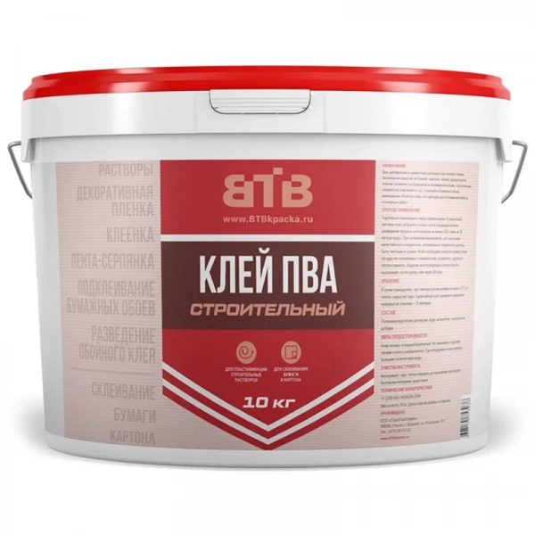 Клей ПВА строительный, 10 кг, ВТВ