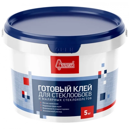 Клей готовый СТАРАТЕЛИ для стеклообоев и малярных стеклохолстов, 5 кг