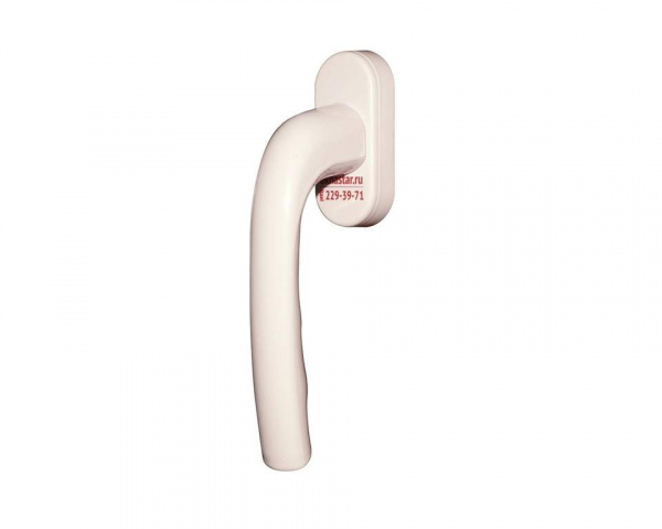 Ручка оконная Internika алюминиевая "Окна Стар" 38мм овальная накладка 45°, белая