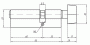 Цилиндр профильный MAXBAR с плоской ручкой CVG/K 35(ручка)/60(ключ),никелированный