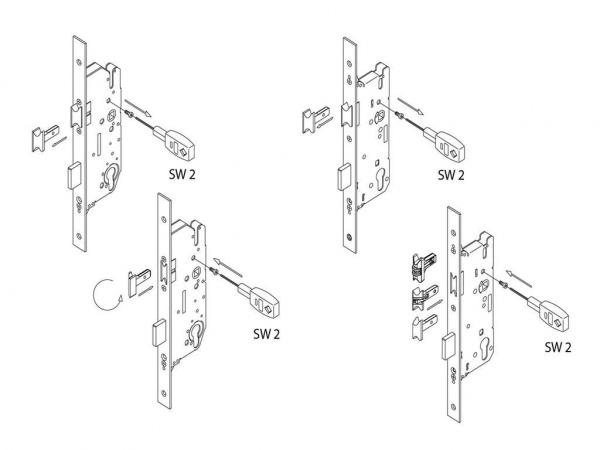 Замок однозапорный Maxbar 803PZ 30/16/92/8 никелированный без защелки