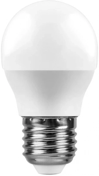 Лампа светодиодная LED 7 Вт Е14 2700К теплый матовый шар