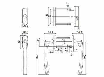 Гарнитур нажимной RotoLine Patio, бронза R05.5