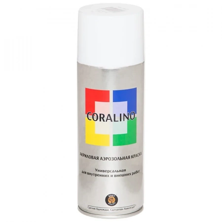 Краска аэрозольная CORALINO, белый матовый, RAL9503, 520 мл
