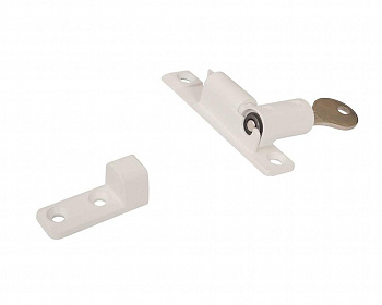 Блокиратор открывания с ключом белый (с отв. планкой)